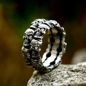 Iced Out Crystal Skull Ring — Stainless Steel