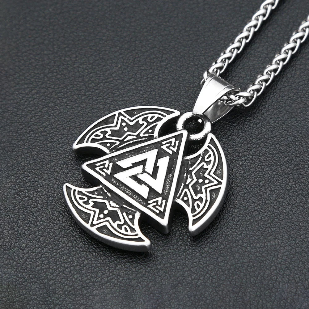 Valknut Steel Pendant Vikings Triangle Celtic