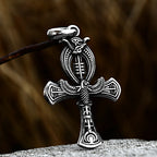 Vintage Ankh Cross Necklace Unisex 316L Stainless Steel Unique Eye Of Horus Amulet Pendant Egyptian Jewelry Gifts