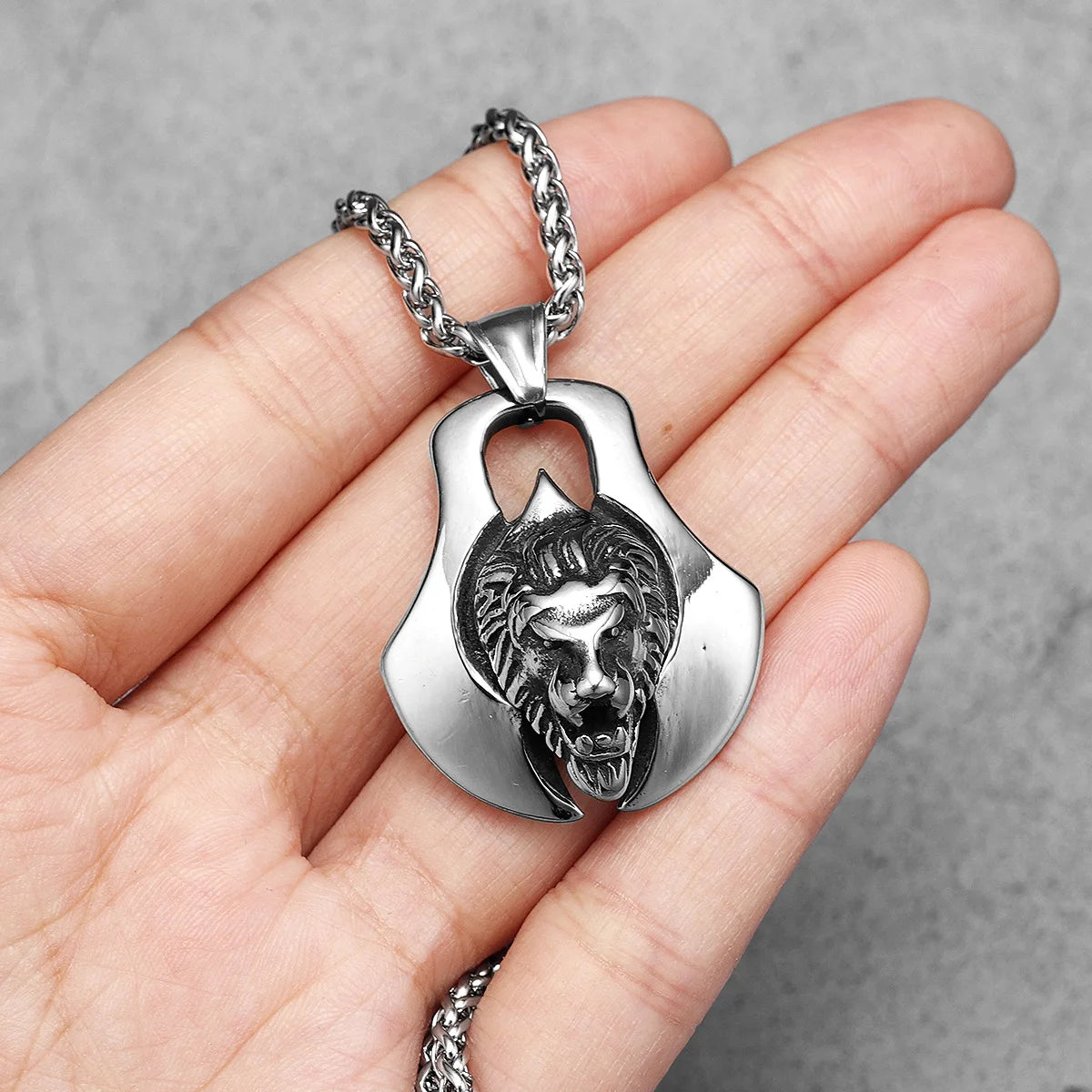 Viking Axe Stainless Steel Punk Biker Pendant
