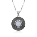 10MM Stone Round Pendant Necklace Silver High Quality Natural Tiger Eye Rhodochrosite Wedding Gift Luxury Jewelry