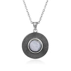 10MM Stone Round Pendant Necklace Silver High Quality Natural Tiger Eye Rhodochrosite Wedding Gift Luxury Jewelry