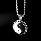 Stainless Steel Yin Yang Taichi Pendant Necklace Fashion Chinese Taoism Jewelry Man Gift For Him With Chain