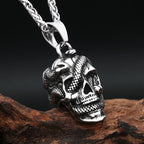 Skull Snake Pendant Necklace — Stainless Steel