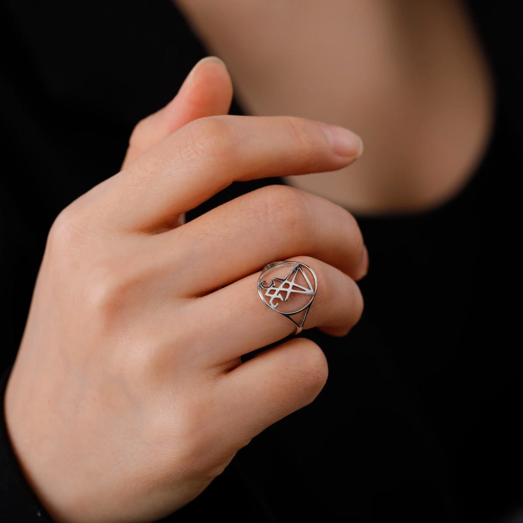 Sigil of Lucifer Amulet Ring — Stainless Steel