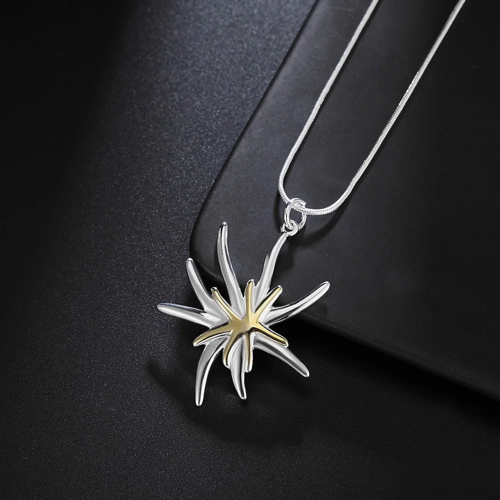 Hot trend 925 Sterling Silver fine Starfish Pendant Necklace For Women Fashion Holiday gifts party wedding streetwear Jewelry