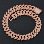 Rose Gold Cuban Chain Necklace Iced Out 29MM