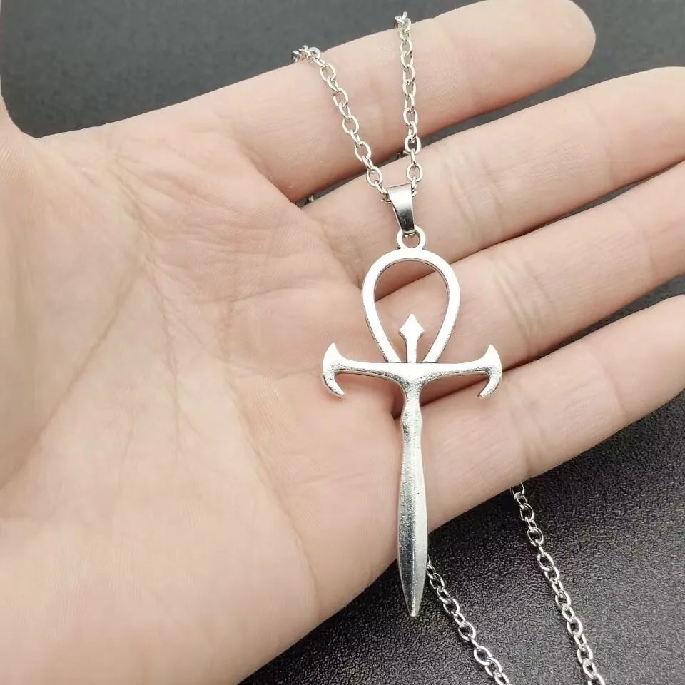 1 piece New Gothic Cross Sword Pendant Necklace Unisex Party Gift Hip Hop Style