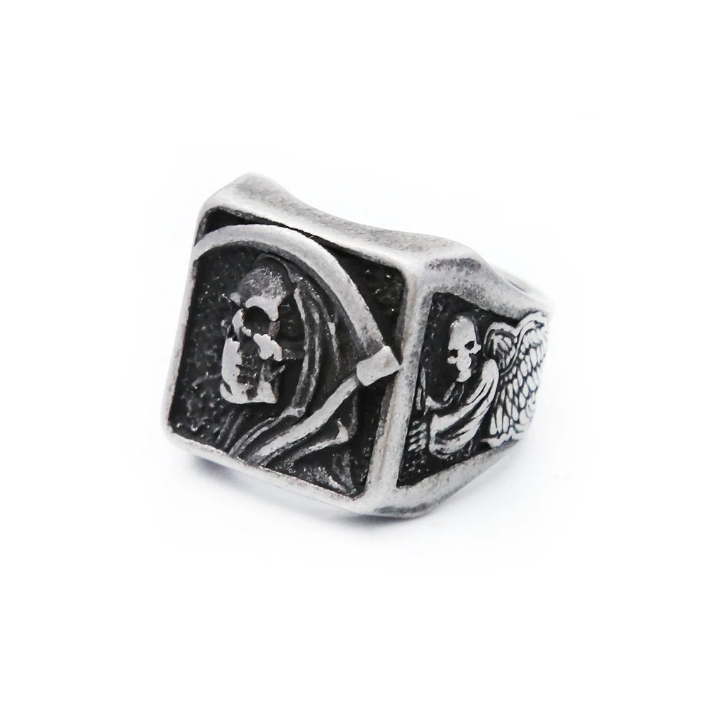 Scythe Death Skull Ring — Stainless Steel