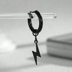 Lightning Hoop Earrings for Women and Men — Stainless Steel