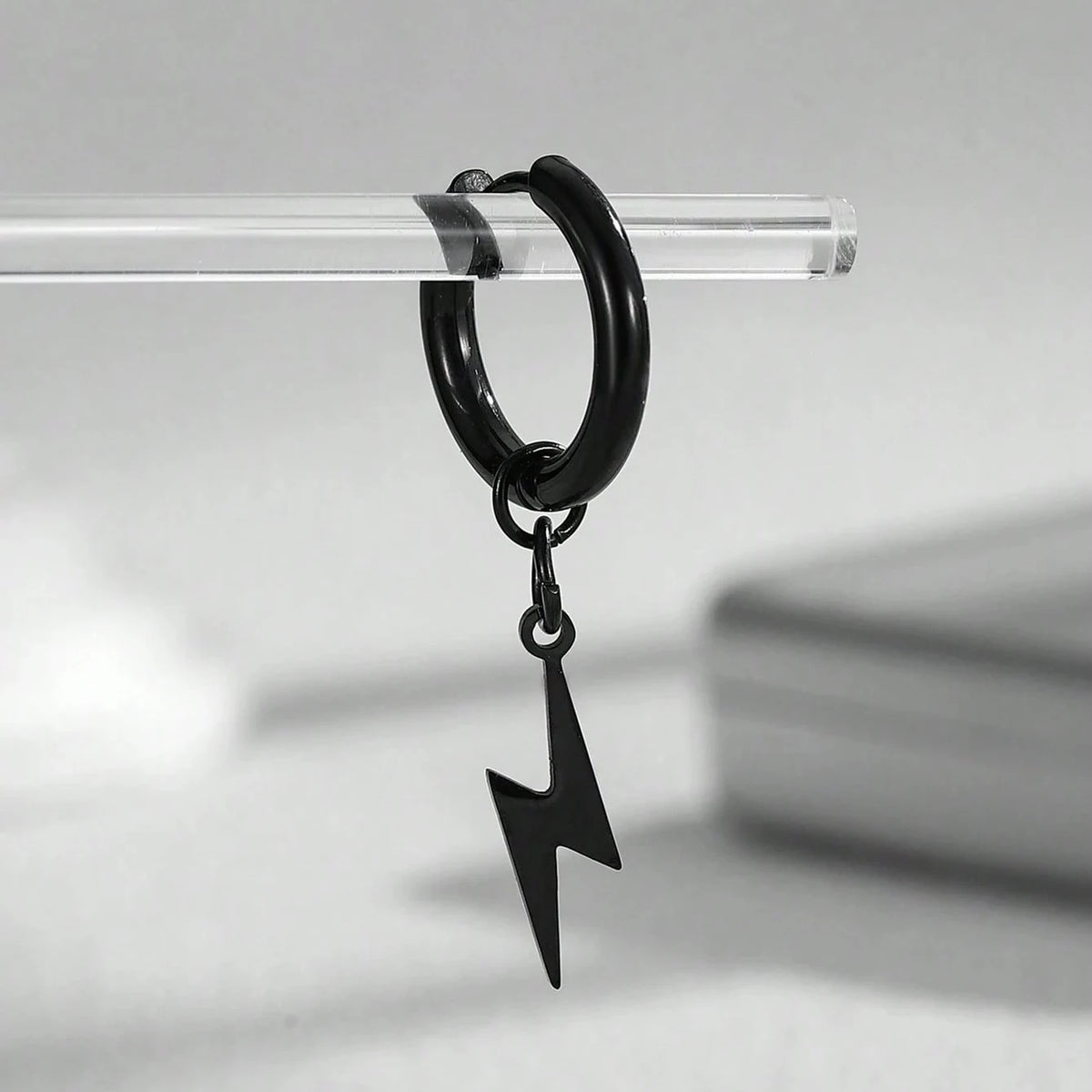Lightning Hoop Earrings for Women and Men — Stainless Steel