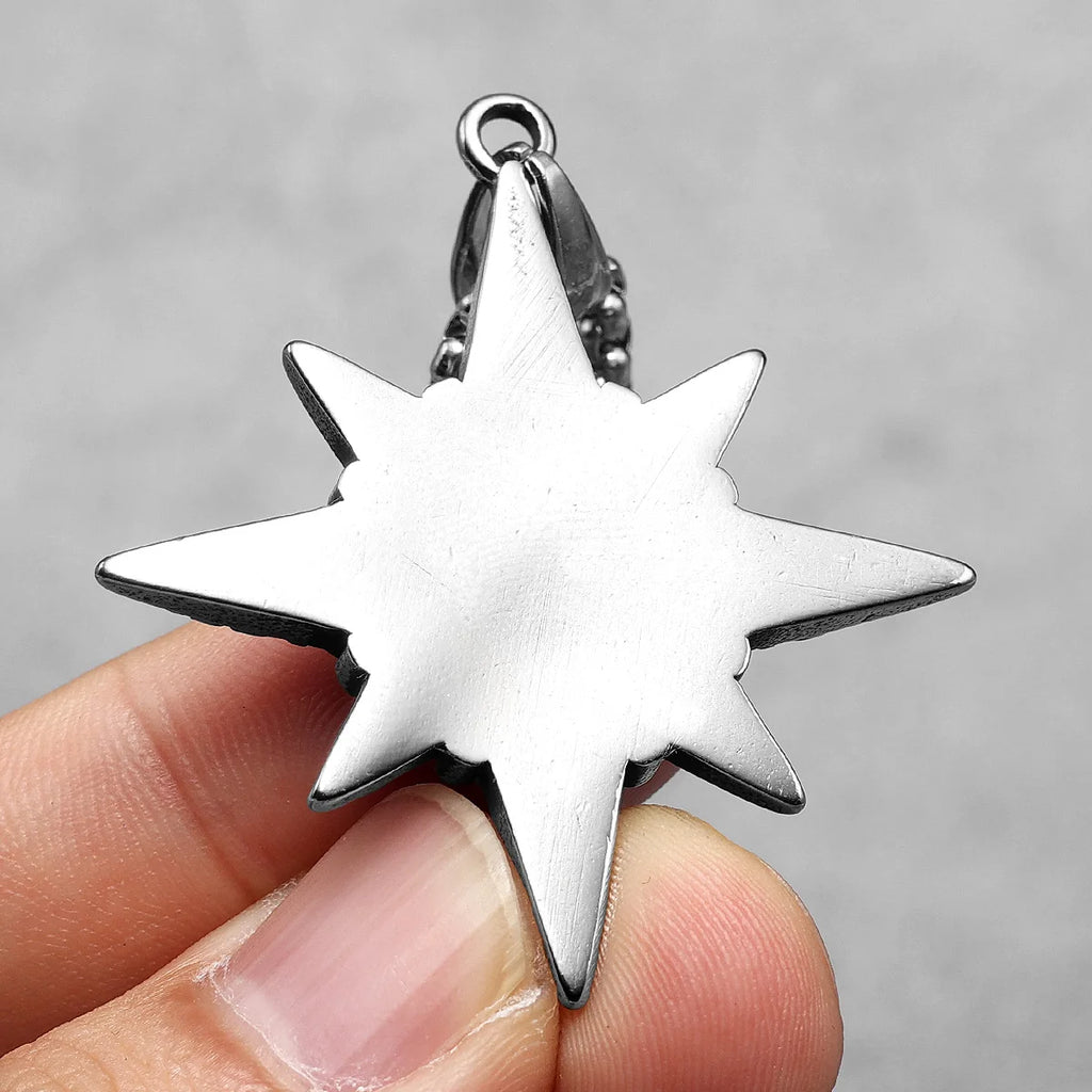 Compass Pendant Necklace — Stainless Steel