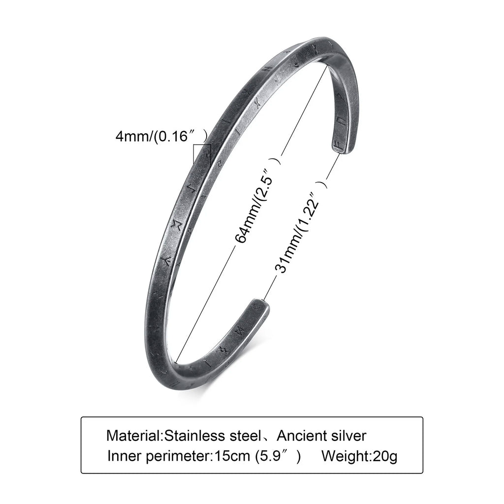 Minimal Thin Cuff Bangle Bracelet — Stainless Steel