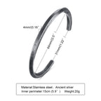 Minimal Thin Cuff Bangle Bracelet — Stainless Steel