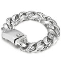 Massive Man Bracelet Men's Boys Matte 316l Stainless Steel 20MM Width Link Chain Bangle Man Wrist Bracelets On Hand