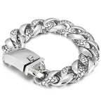 Massive Man Bracelet Men's Boys Matte 316l Stainless Steel 20MM Width Link Chain Bangle Man Wrist Bracelets On Hand