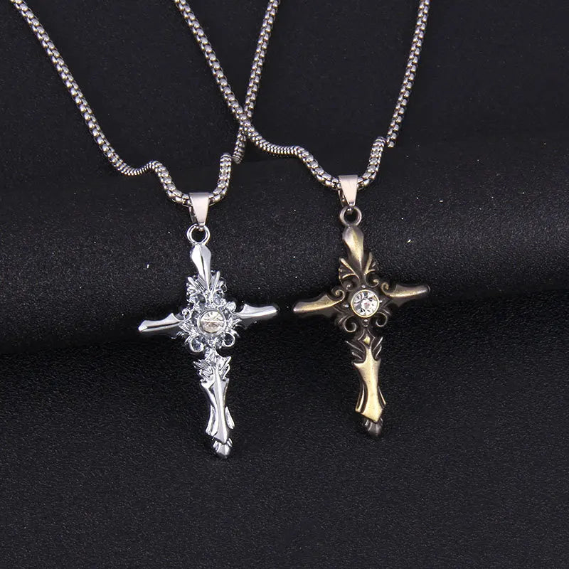 Cross Steel Pendant Vampire Lovers Pair Students