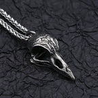 Crow Skull Pendant Necklace — Stainless Steel
