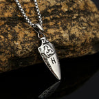 Odin Rune Viking Stainless Steel Pendant Necklace