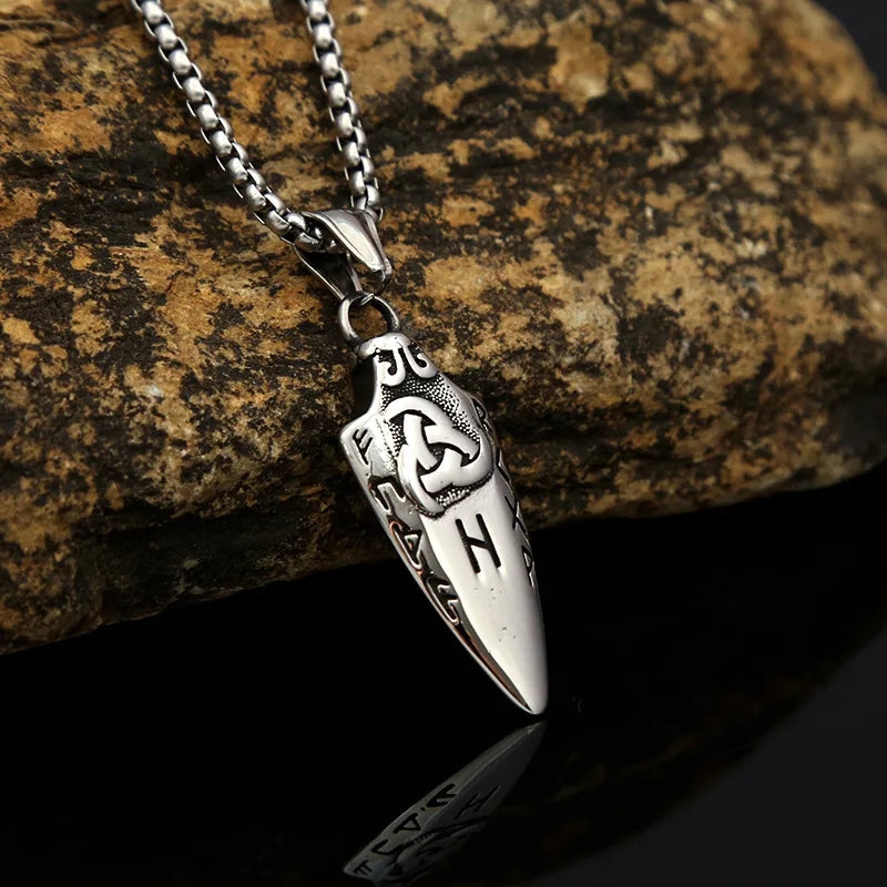 Odin Rune Viking Stainless Steel Pendant Necklace