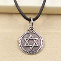 Fashion Star Of David Shield Of David Necklace Pendant Women Jewelry Black Leather Punk Choker Leather Necklace