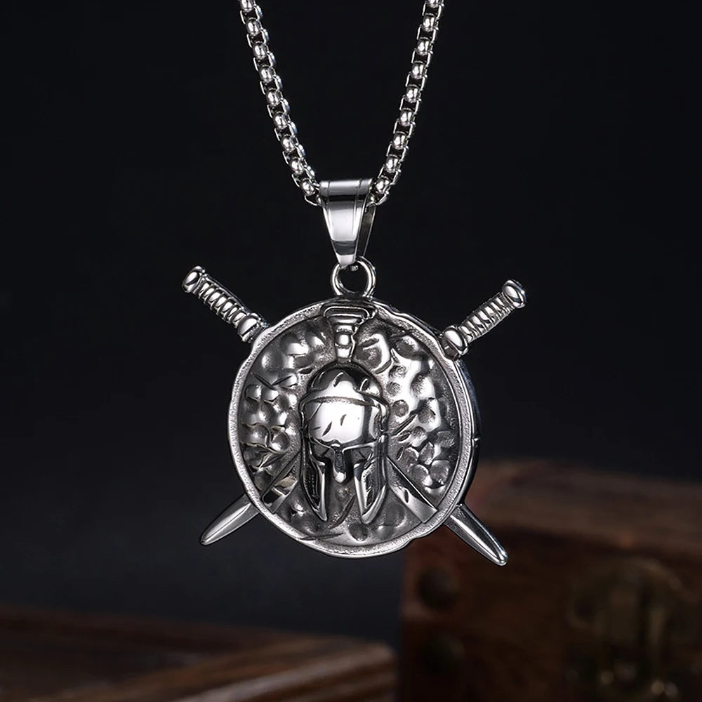 Spartan Warrior Sword Shield Pendant — SS