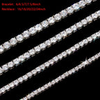 925 VVS Moissanite Tennis Chain Fine Jewelry 2/3/4/5MM Width Iced Out Bling Moissanite Bracelet Sterling Silver for Women Men