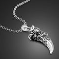 New Genuine 925 Sterling Silver Necklace For Men Hot Sale Wolf Tooth Pendant Choker Man Punk Cool Male Fashion Fine Jewelry