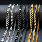 3/5/7mm Stainless Steel Cuban Link Chain Stainless Steel Necklace, Punk Hip-hop Choker for Men, Fashion Jewelry Accessories