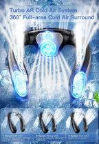 New Portable Neck Fan 5200mAh Neck Air Conditioner Rechargeable Semiconductor Cooling Fan Outdoor Personal Fan Wearable