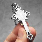 INRI Exorcism Cross Pendant — Stainless Steel