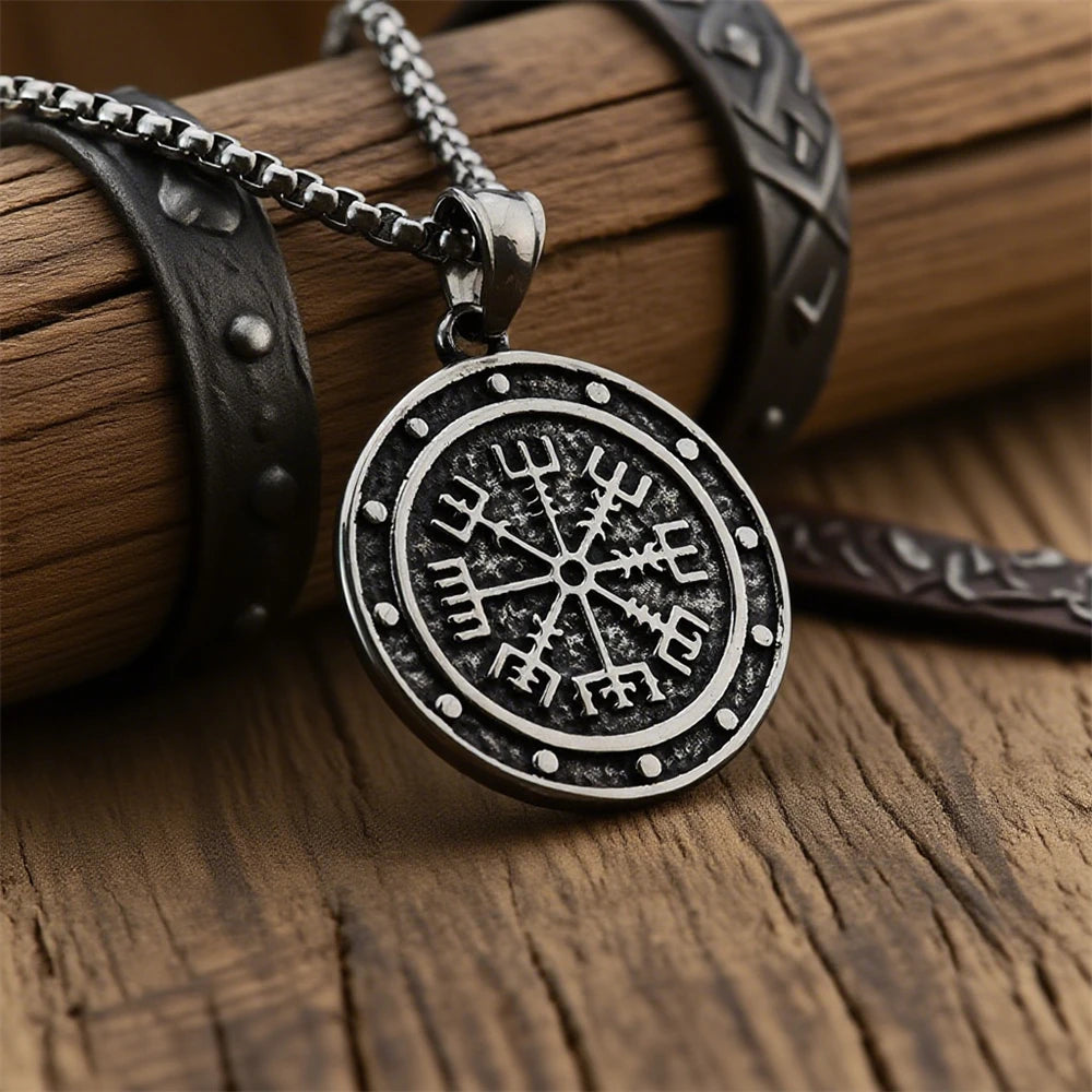 Vegvisir Norse Compass Pendant Necklace — Stainless Steel