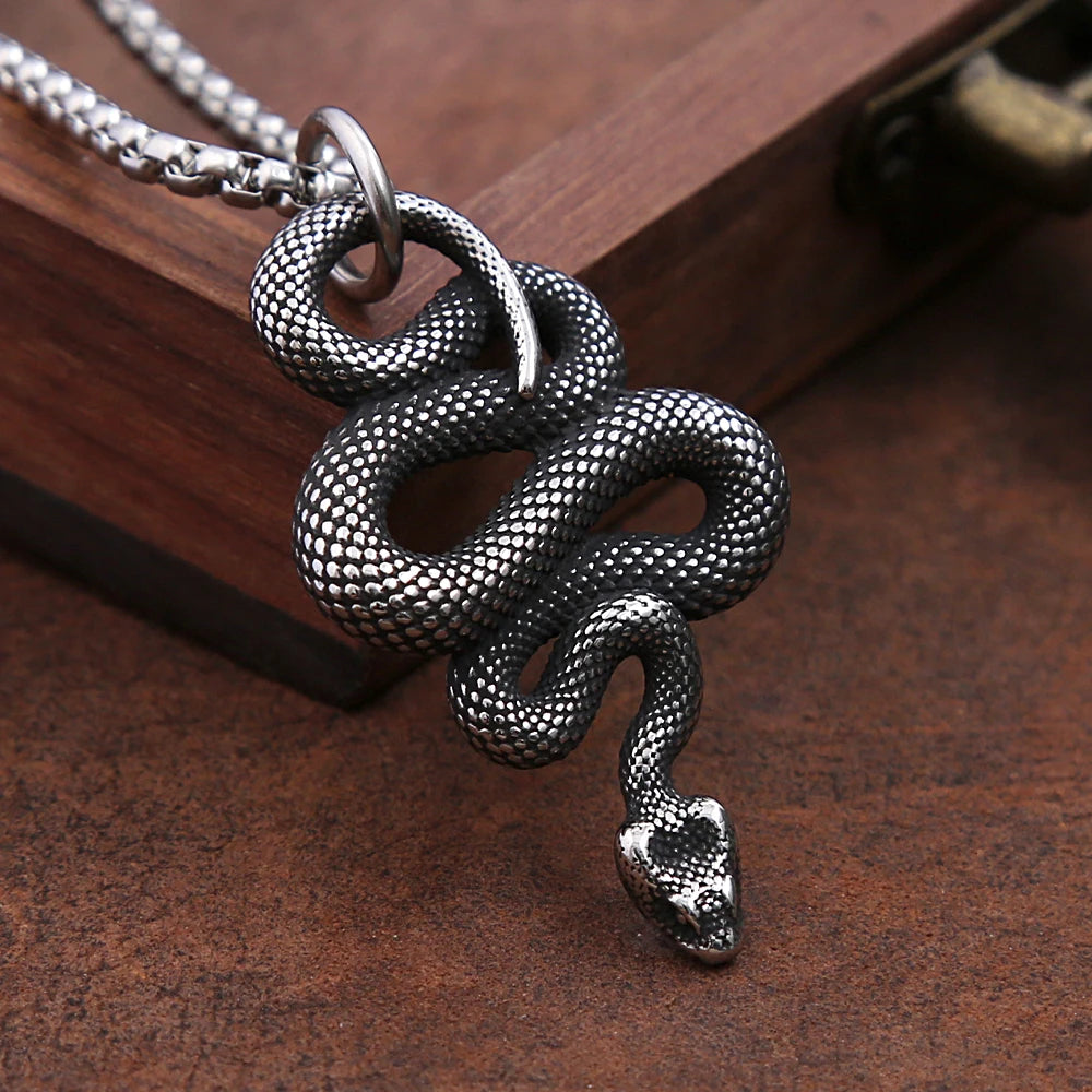 Snake Stainless Steel Pendant Necklace