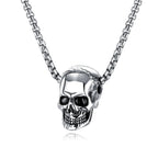 Fashion Retro Punk Skull Men's Pendant Necklace Vintage Hip Hop Titanium Steel Stainless Steel Necklace Gifts Wholesale