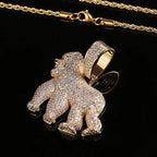 Men's Animal Gorilla Pendant Necklace, Fashionable Hip-Hop, Punk Rock, Animal Jewelry, Fashionable