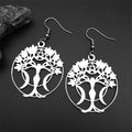 Star Tree Of Life Silver Earrings Witch Triple