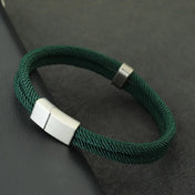 Fashion Men Bracelet Stainless Steel Magent Buckle Wrap Braclet Bangle Pulseria Hombre Beach Nautical Rope Braslet