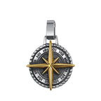 Viking Compass Stainless Steel Pendant Necklace