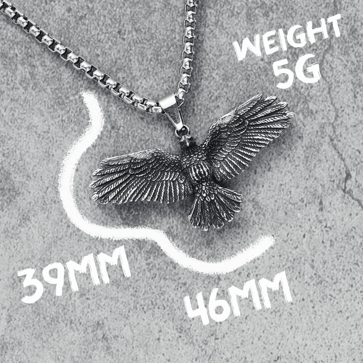 Eagle Wing Pendant Necklace — Stainless Steel