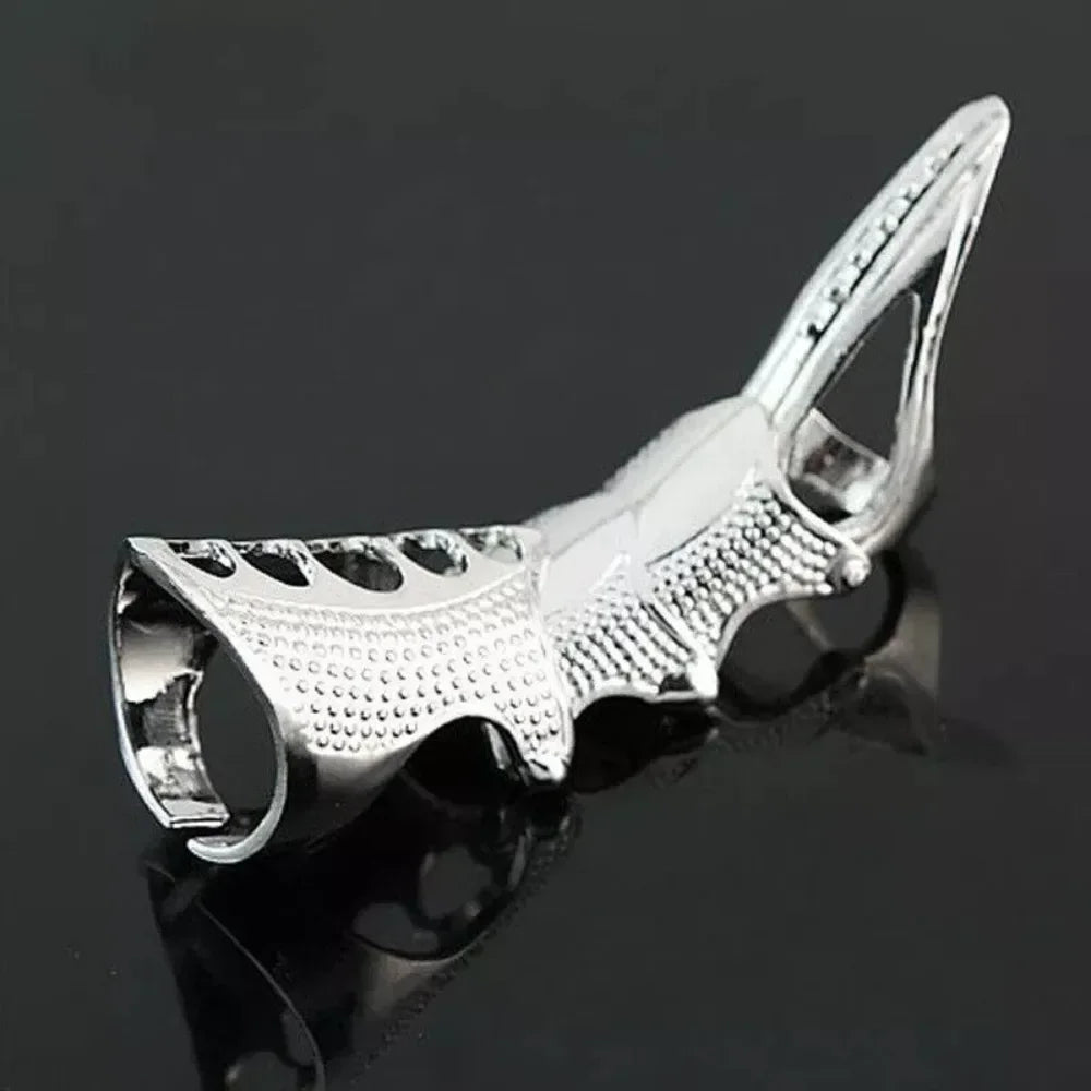 Retro Fashion Hip Hop Punk Ring Rock Scroll Joint Armor Knuckle Metal Full Finger Claw Ring Men and Women Creative Popular Ring