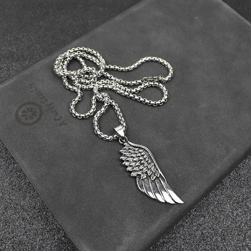 Angel Wings Steel Pendant American Simplicity