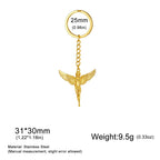 Kkjoy 3D Powder Cast Angel Goddess Keychain Stainless Steel Wing Guardian Angel Pendant Bag Accessories Creative Gift