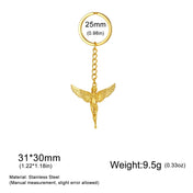 Kkjoy 3D Powder Cast Angel Goddess Keychain Stainless Steel Wing Guardian Angel Pendant Bag Accessories Creative Gift