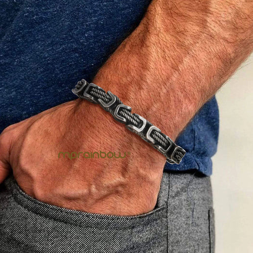 Byzantine Chunky Link Bracelet 8mm — Stainless Steel