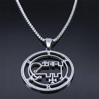 Gothic Demon Silver Pendant Necklace — Stainless Steel