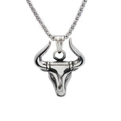 Bull Head Pendant — Stainless Steel