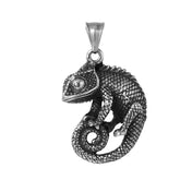 Gothic Chameleon Pendant Necklace for Men Biker — Stainless Steel
