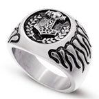 Vintage Viking Rune Signet Scandinavn Rings for Men Domineering Punk Nordic Amulet Jewelry