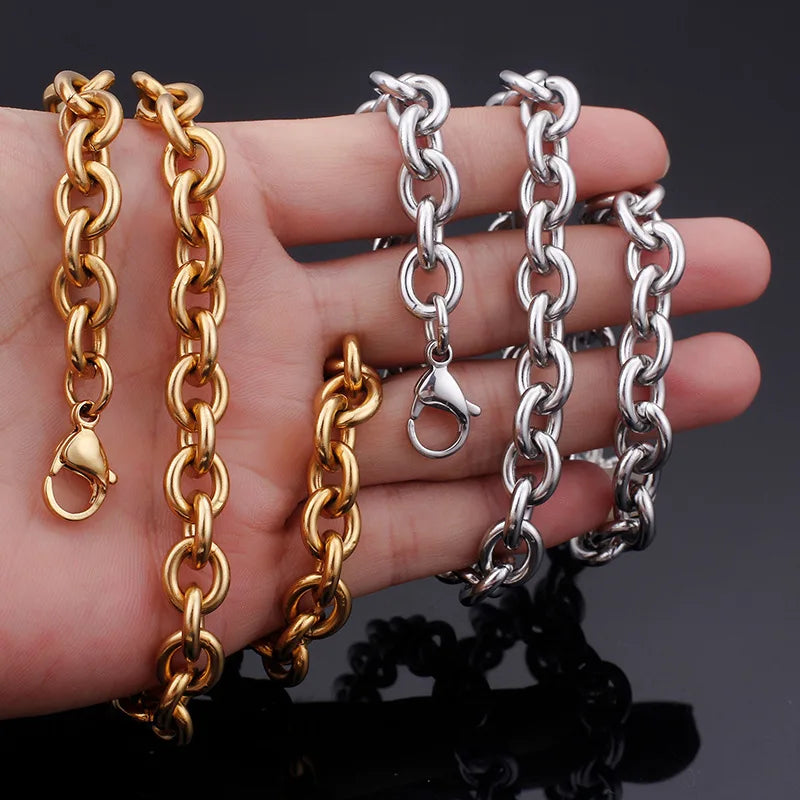 Gold-Tone O Chain Necklace — 8mm