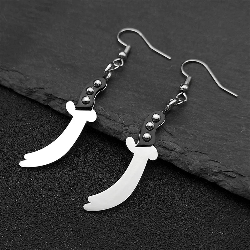 Sword Steel Earrings Gothic Cute Knife Funny Halloween